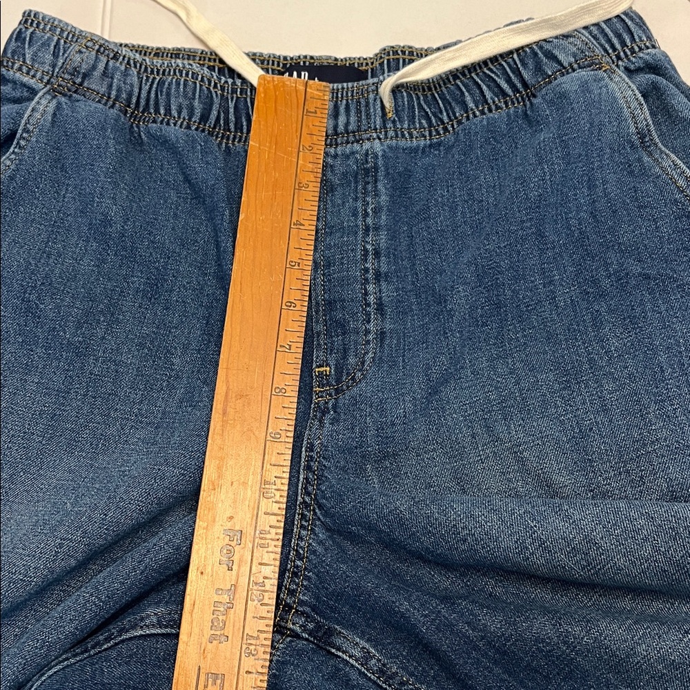 GAP WIDE LEG HIGH RISE PULL ON DENIM JEANS SIZE LARGE - Picture 13 of 16